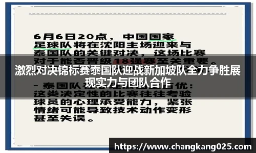 激烈对决锦标赛泰国队迎战新加坡队全力争胜展现实力与团队合作